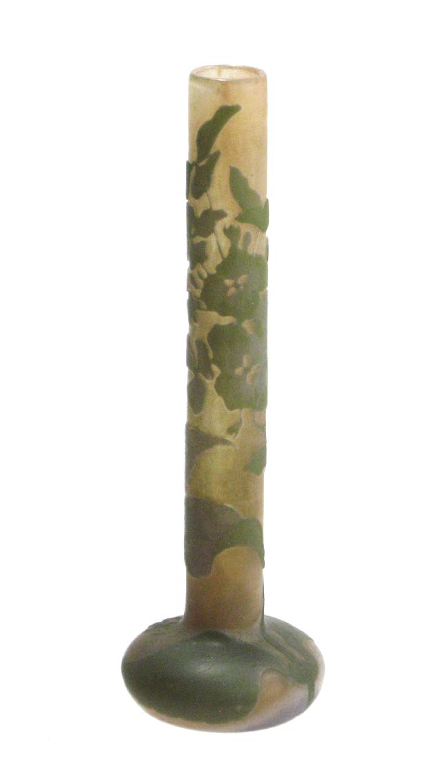 Galle French cameo glass stick vase, (1 of 4)