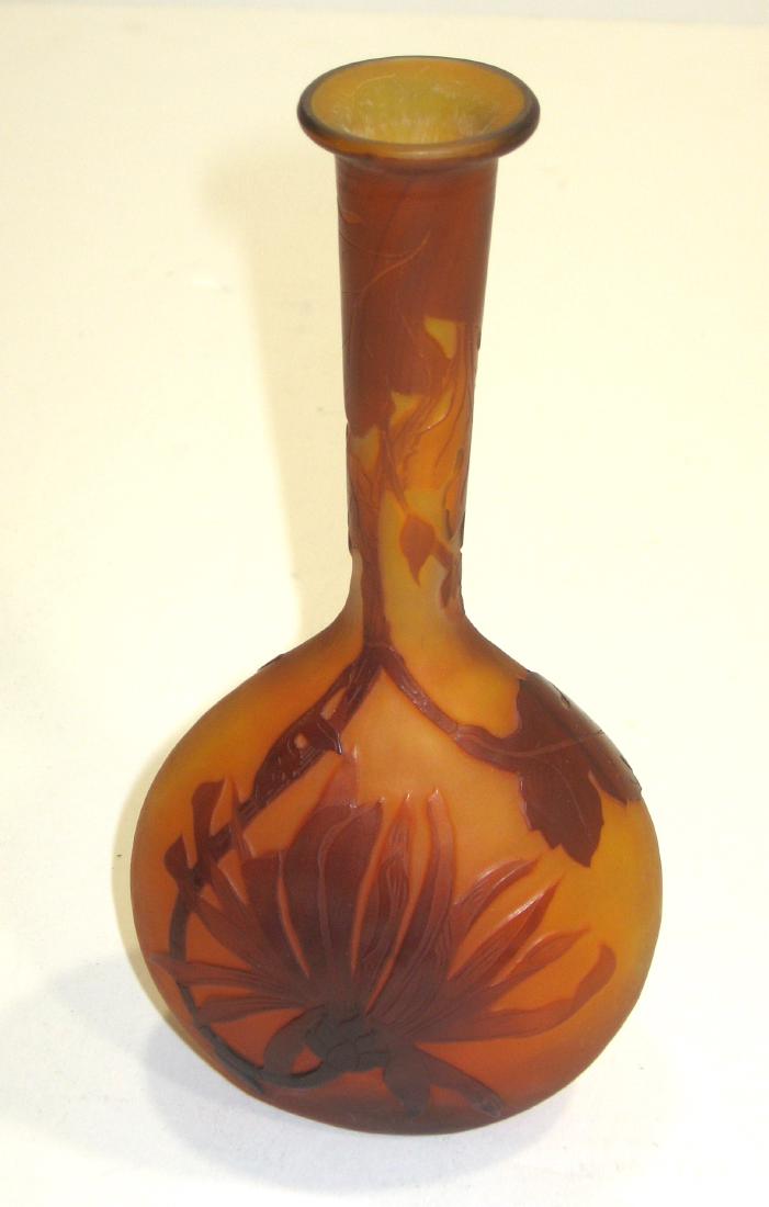 Galle French banjo cameo glass vase (1 of 4)