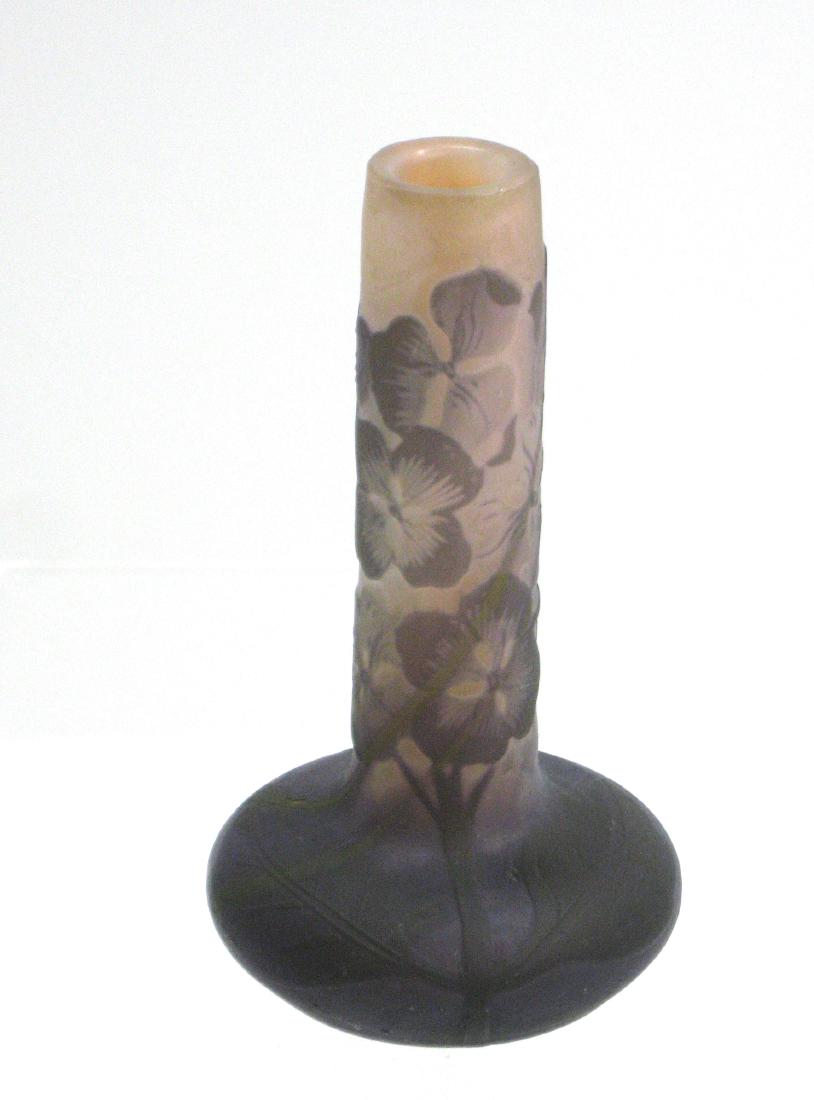 Galle French cameo lavender stick vase, (1 of 5)
