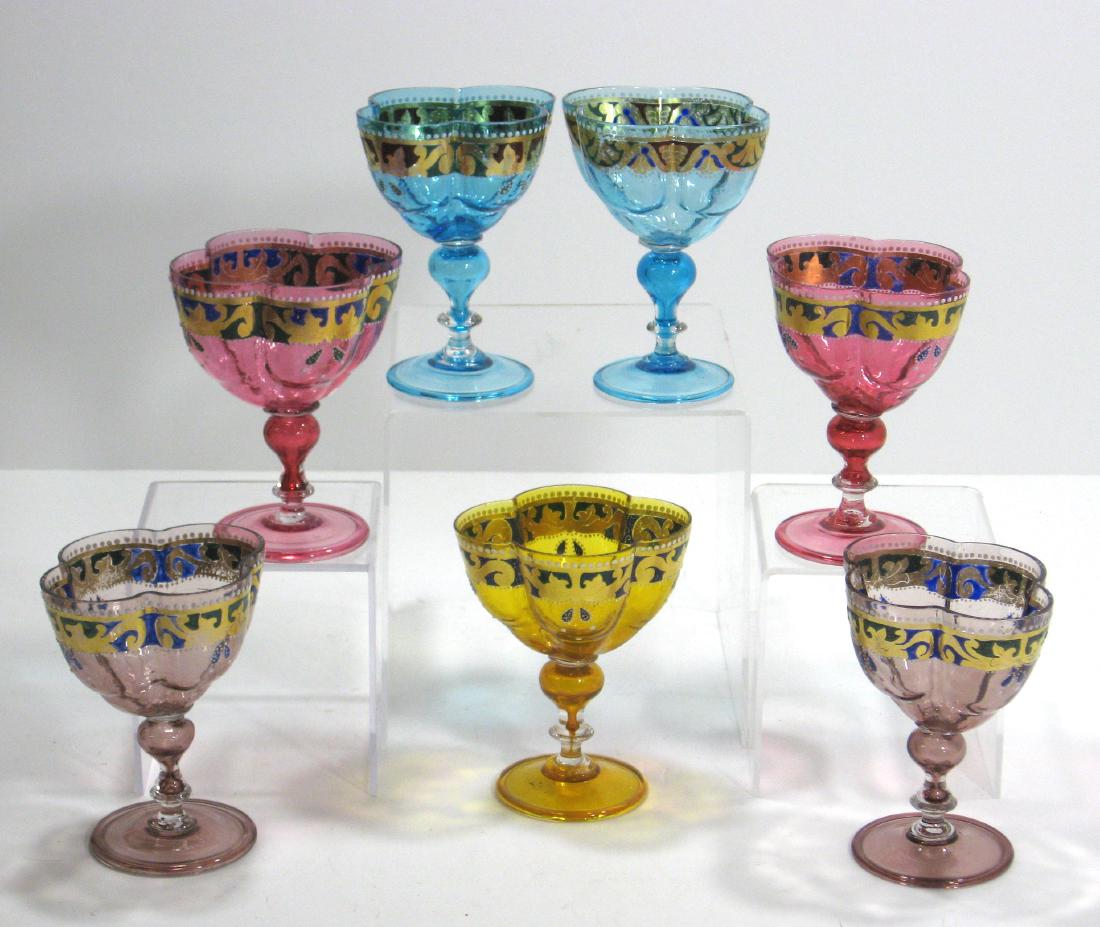 Set of seven Moser glass parfaits, (1 of 5)