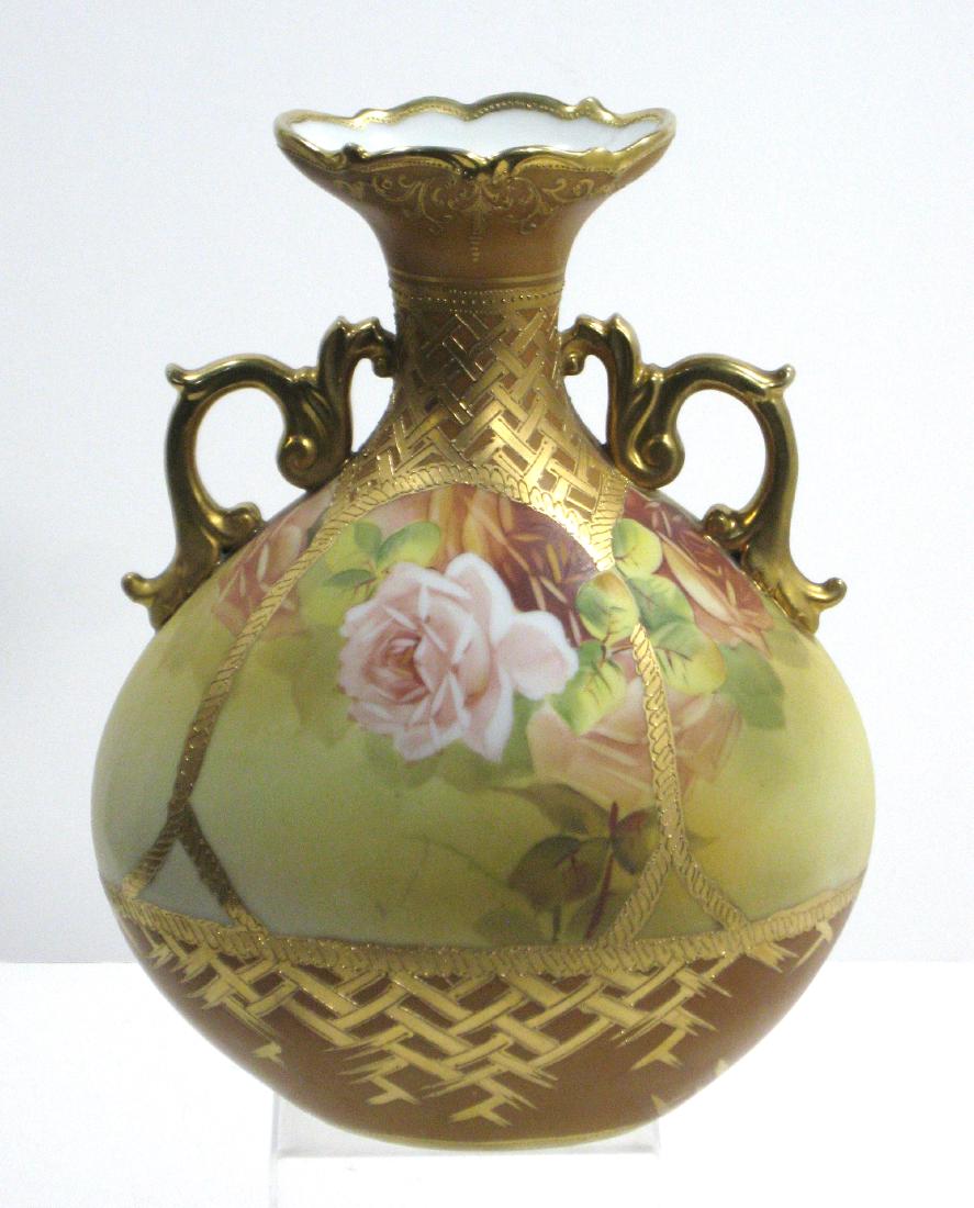 Nippon two handled porcelain vase, (1 of 6)
