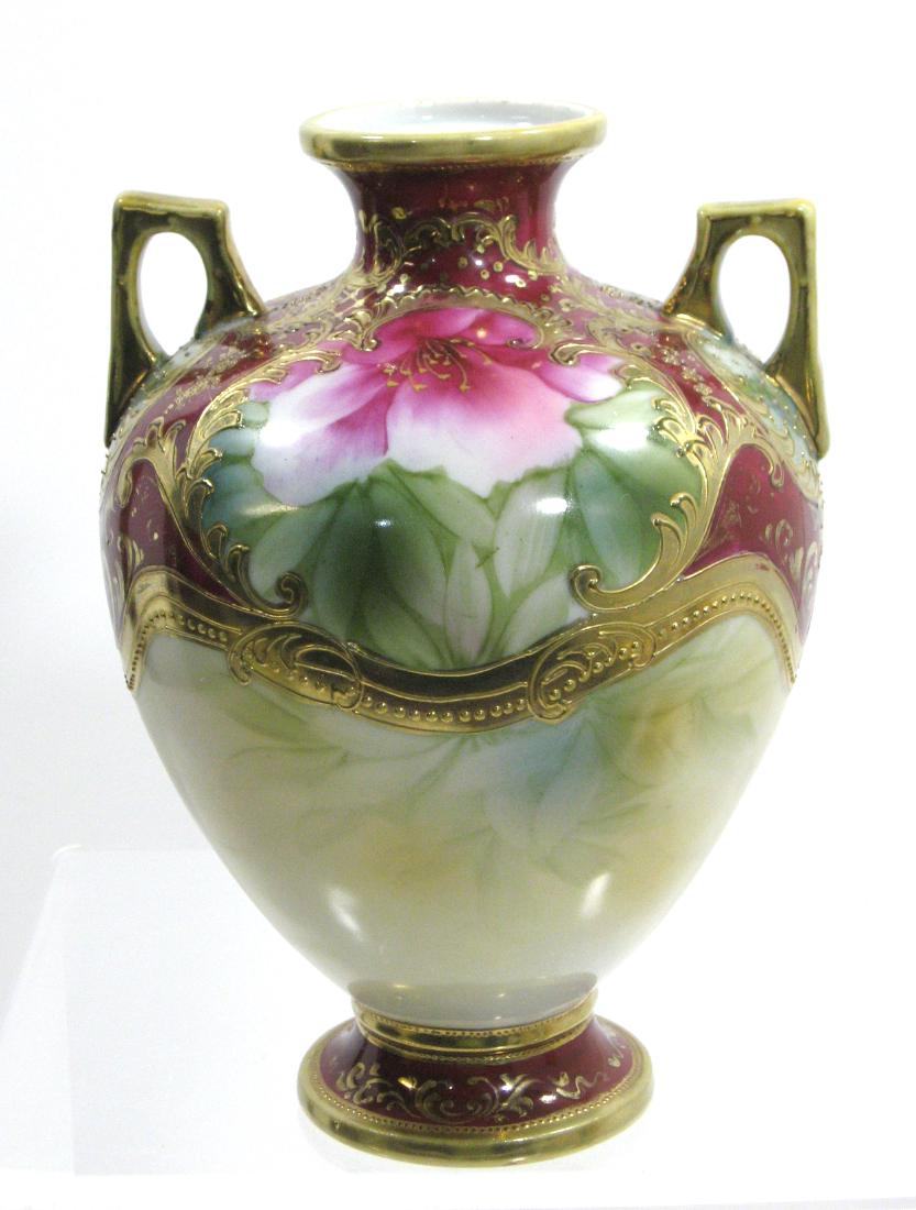 Two handled Nippon porcelain vase,