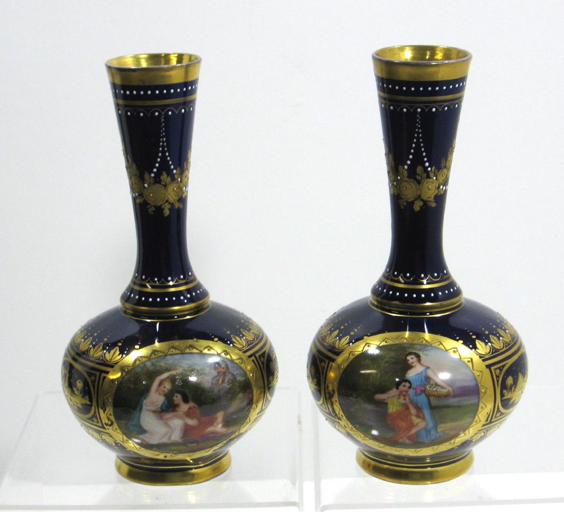 Pair of Royal Vienna porcelain vases, (1 of 6)