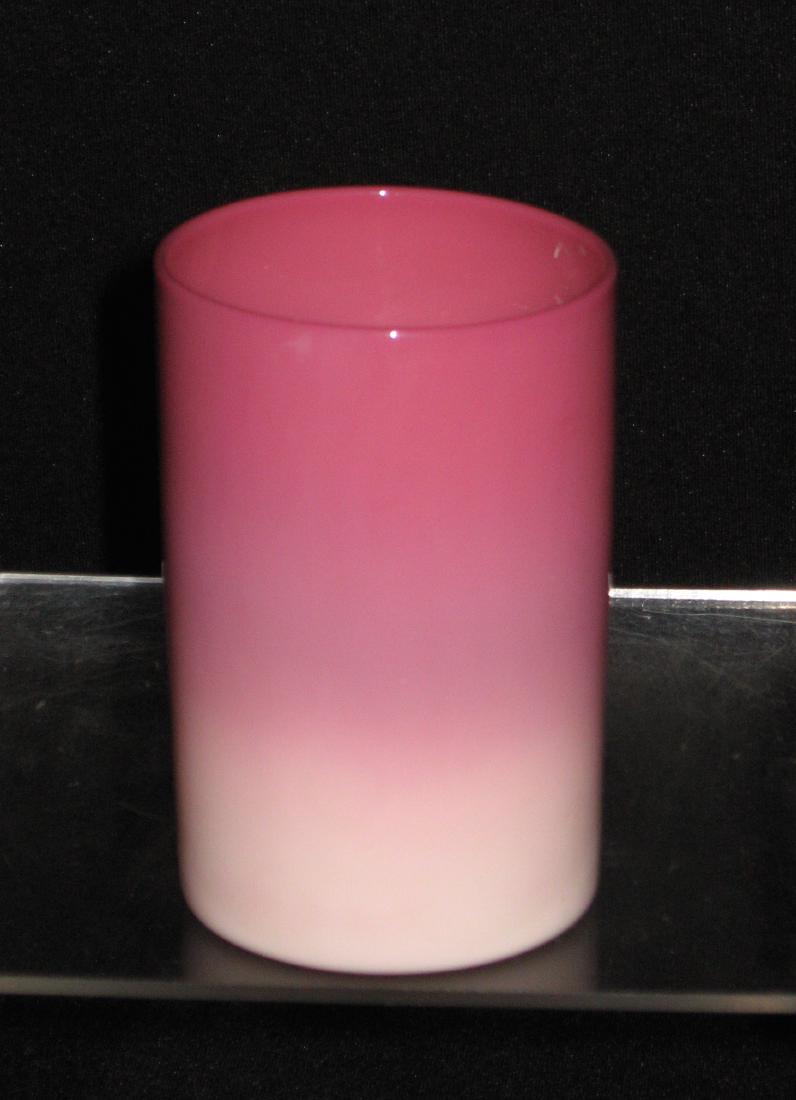 New England Wild Rose tumbler,: Glossy finish Peachblow tumbler by New England glass, 3 3/4" ht. Condition: good with no defects found.