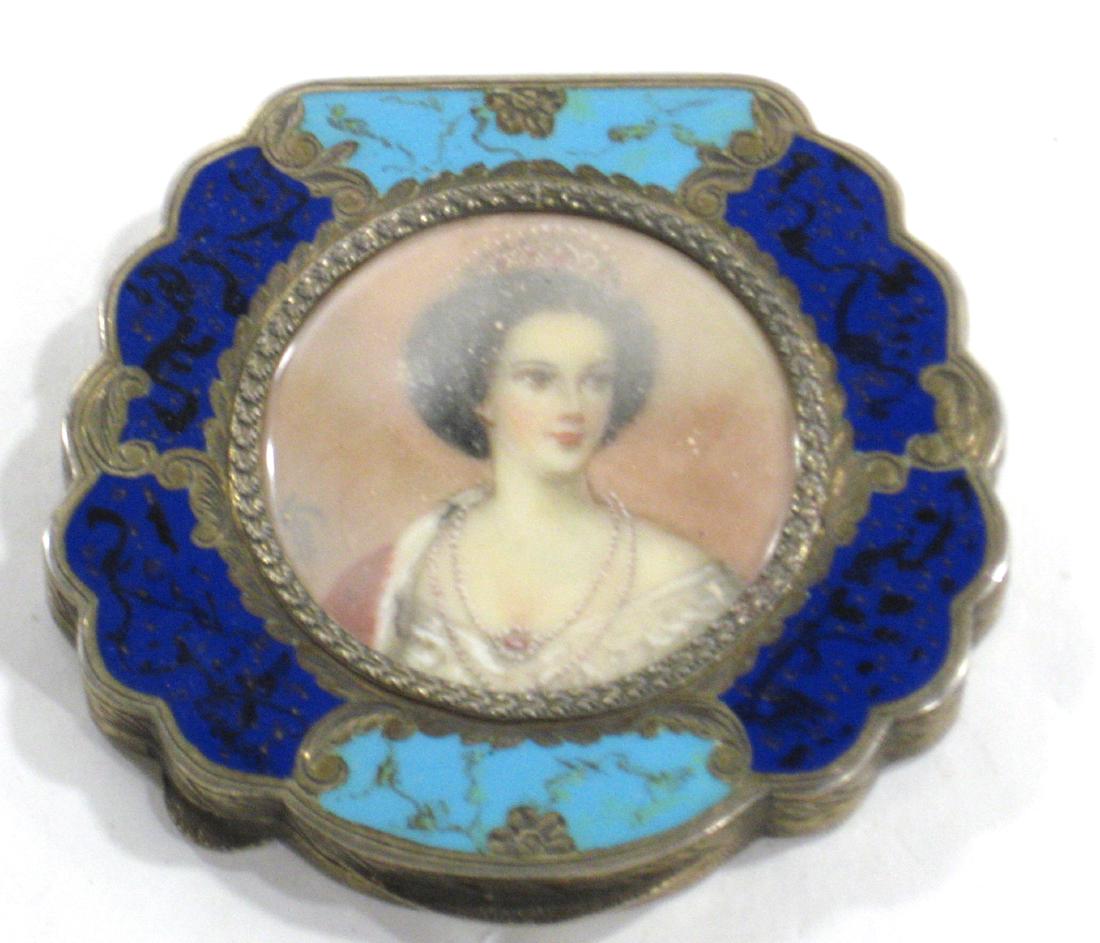 Continental enameled silver compact, (1 of 4)