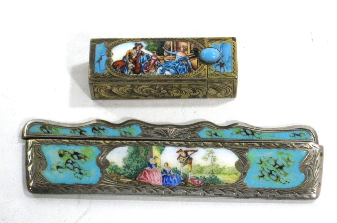 Two silver enameled items, (1 of 4)