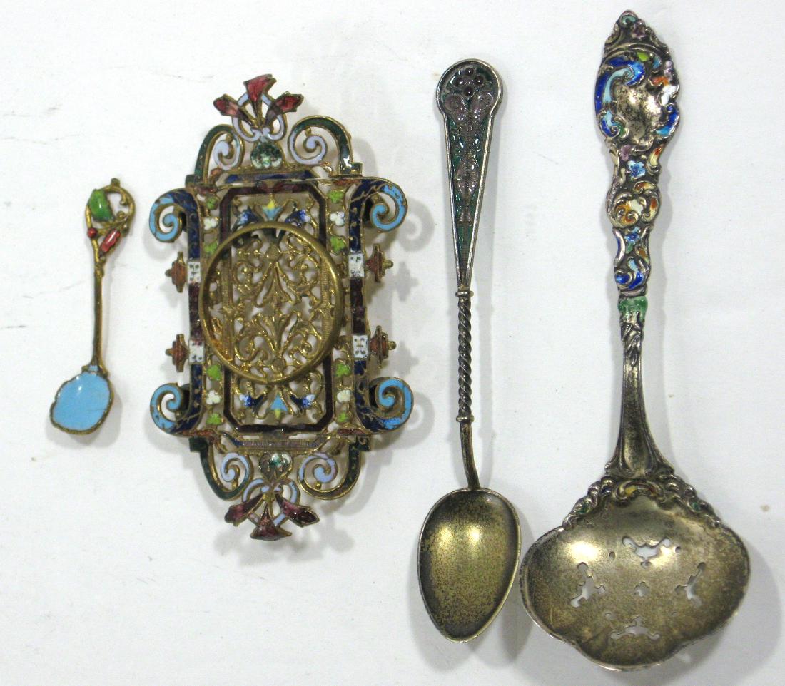 Three piece grouping of enamels, (1 of 5)