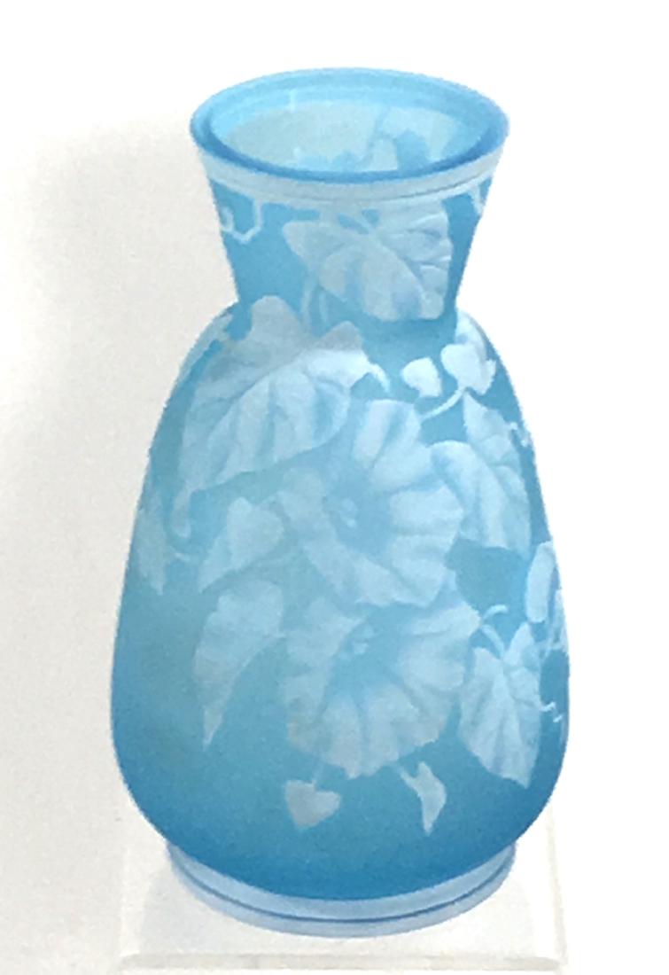 Prussian Blue Webb Cameo vase, (1 of 4)
