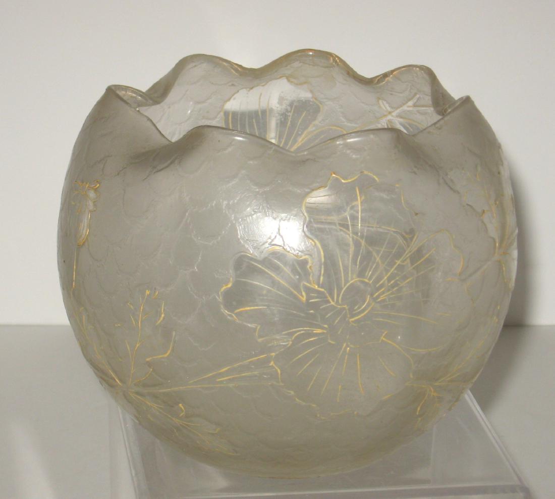 Mont Joye cameo glass rose bowl, (1 of 3)