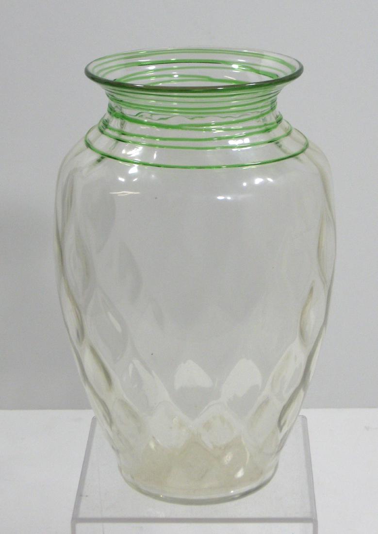 Steuben optic diamond threaded vase (1 of 3)