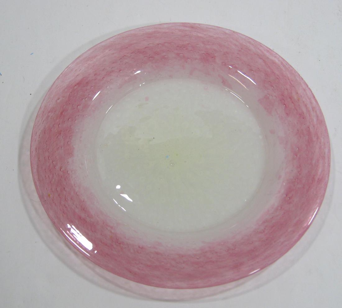 Steuben pink Cluthra glass plate (1 of 4)