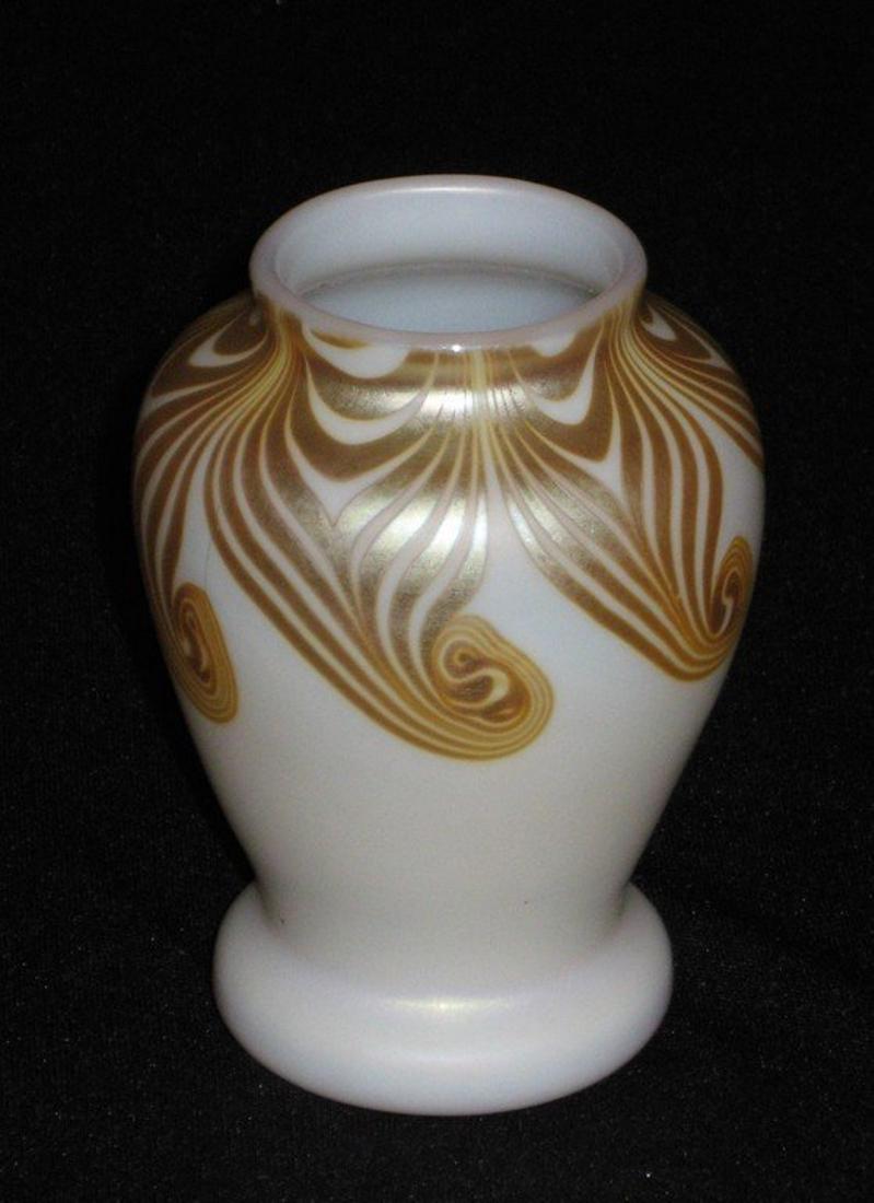 Steuben decorated Aurene vase, (1 of 6)