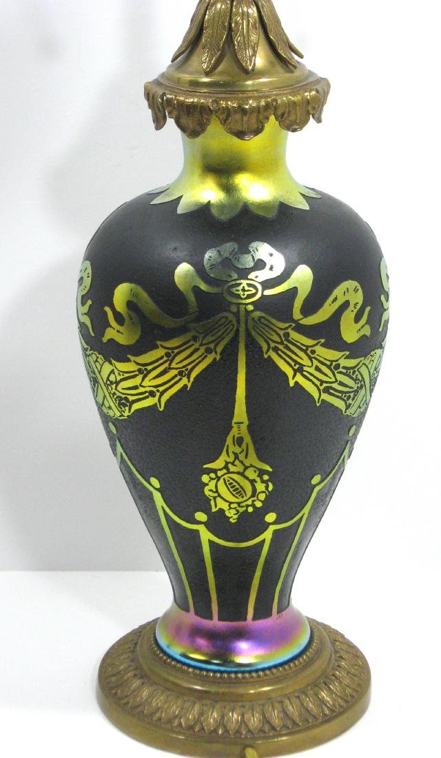 Steuben gold on black ACB lamp, (1 of 6)