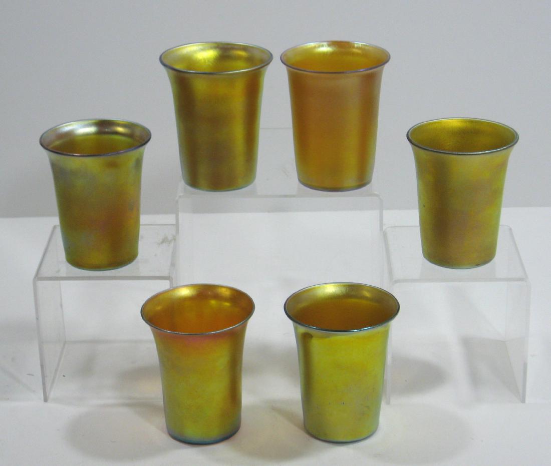 Six Steuben gold Aurene tumblers (1 of 4)