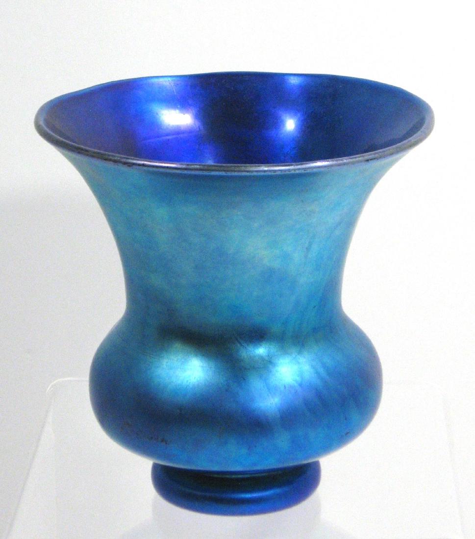 Steuben Blue Aurene glass vase, (1 of 5)