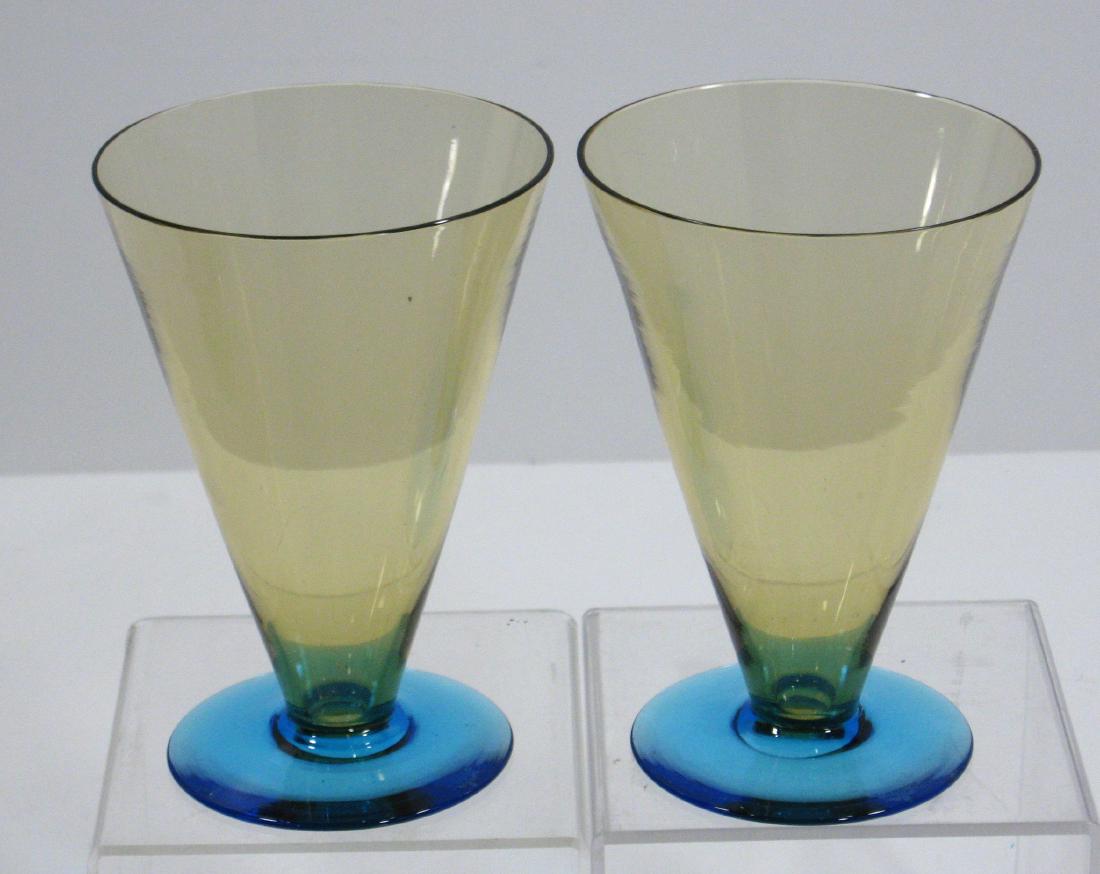 Two Amber and Celeste blue goblets (1 of 3)