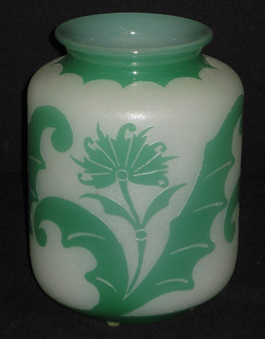 Steuben green Jade ACB glass vase, (1 of 6)