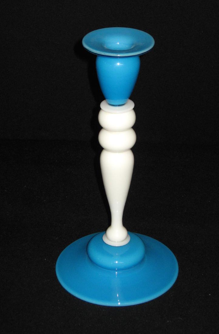 Steuben Blue Jade candlestick (1 of 4)