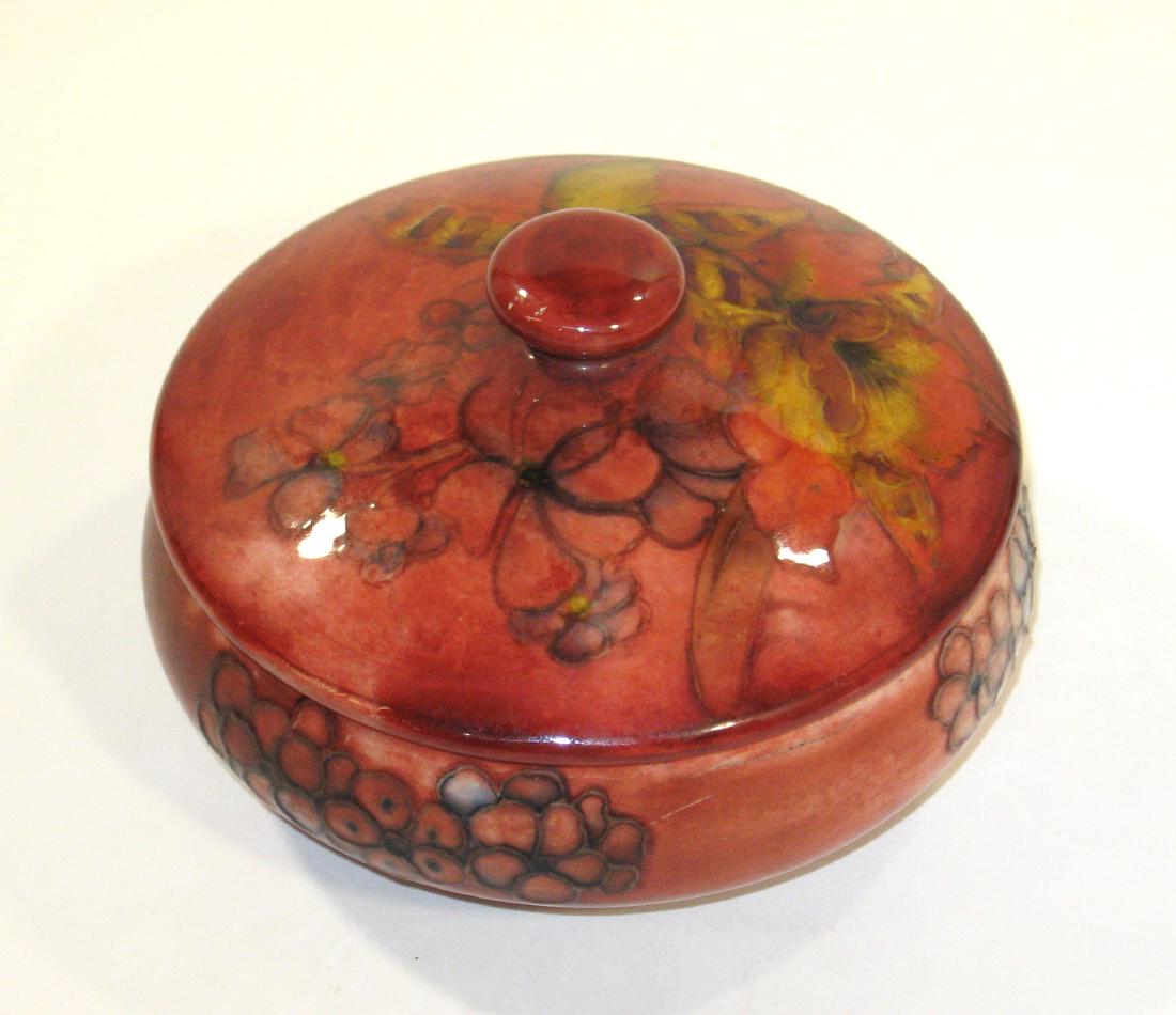Moorcroft pottery covered box, (1 of 4)