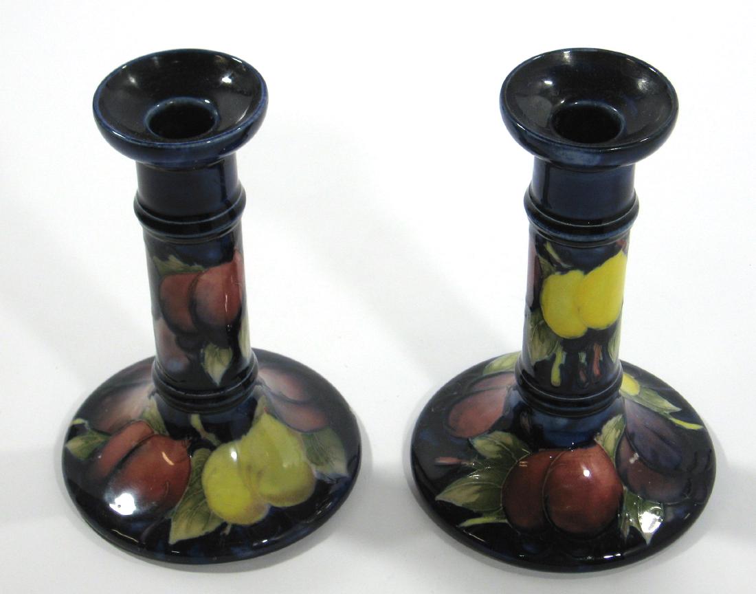 Pair of Moorcroft Wisteria candlesticks (1 of 4)