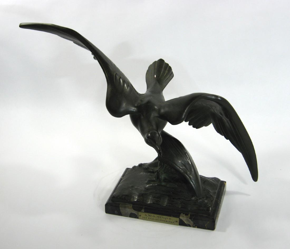 Bronze sea gull on a marble base, (1 of 7)
