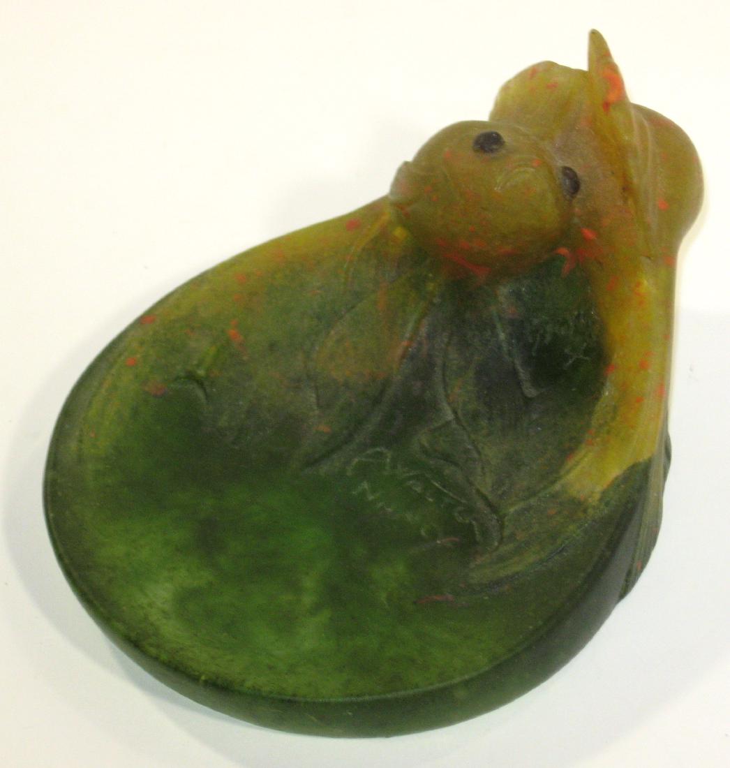 A Walter Pate-de-Verre dish, (1 of 3)