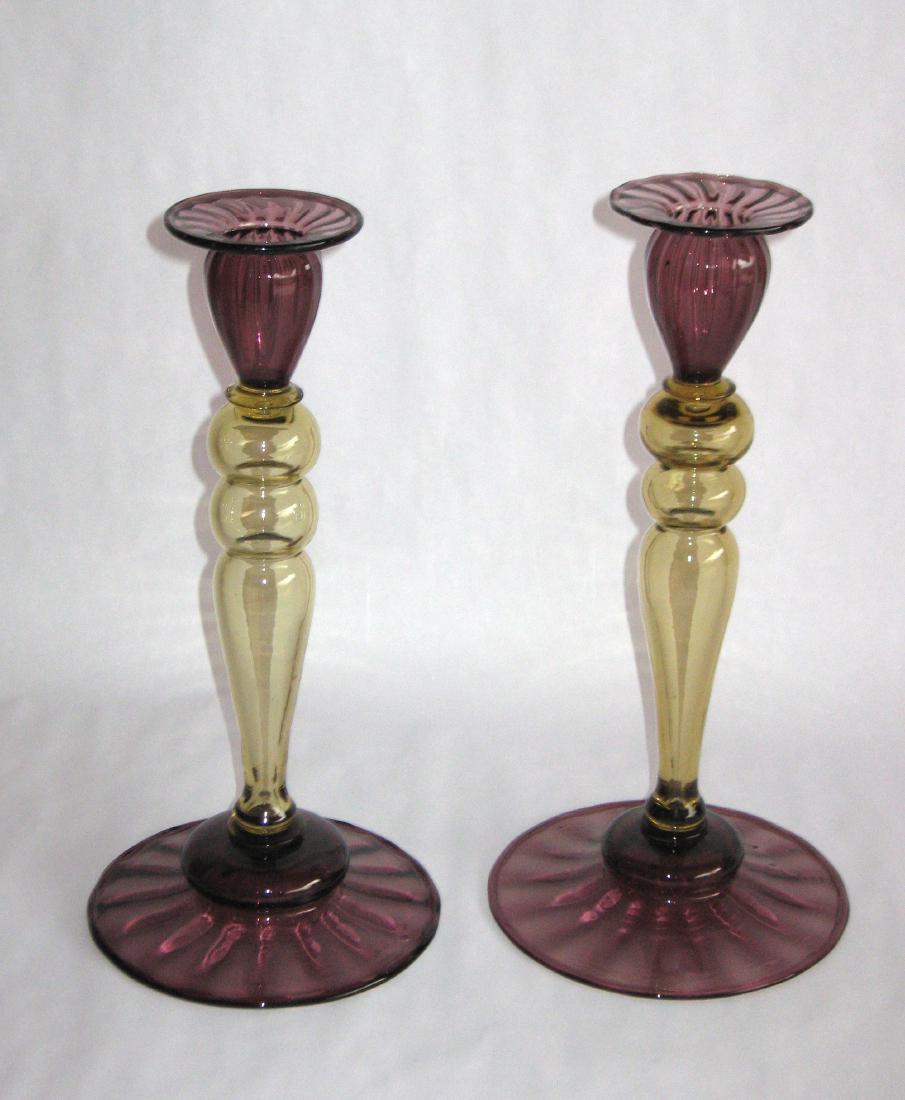 Steuben baluster glass candlesticks (1 of 4)