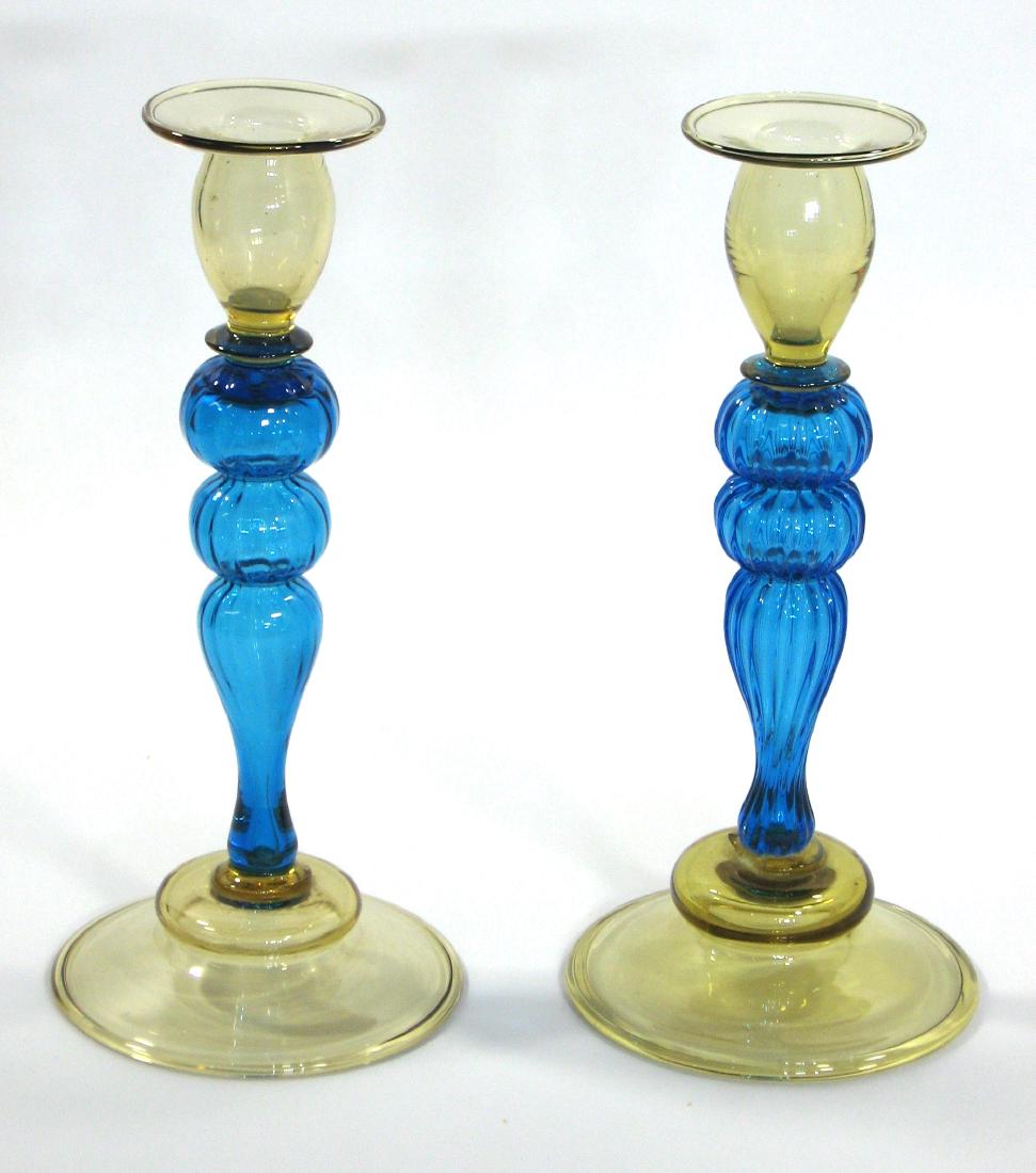 Pair of Steuben candlesticks (1 of 4)