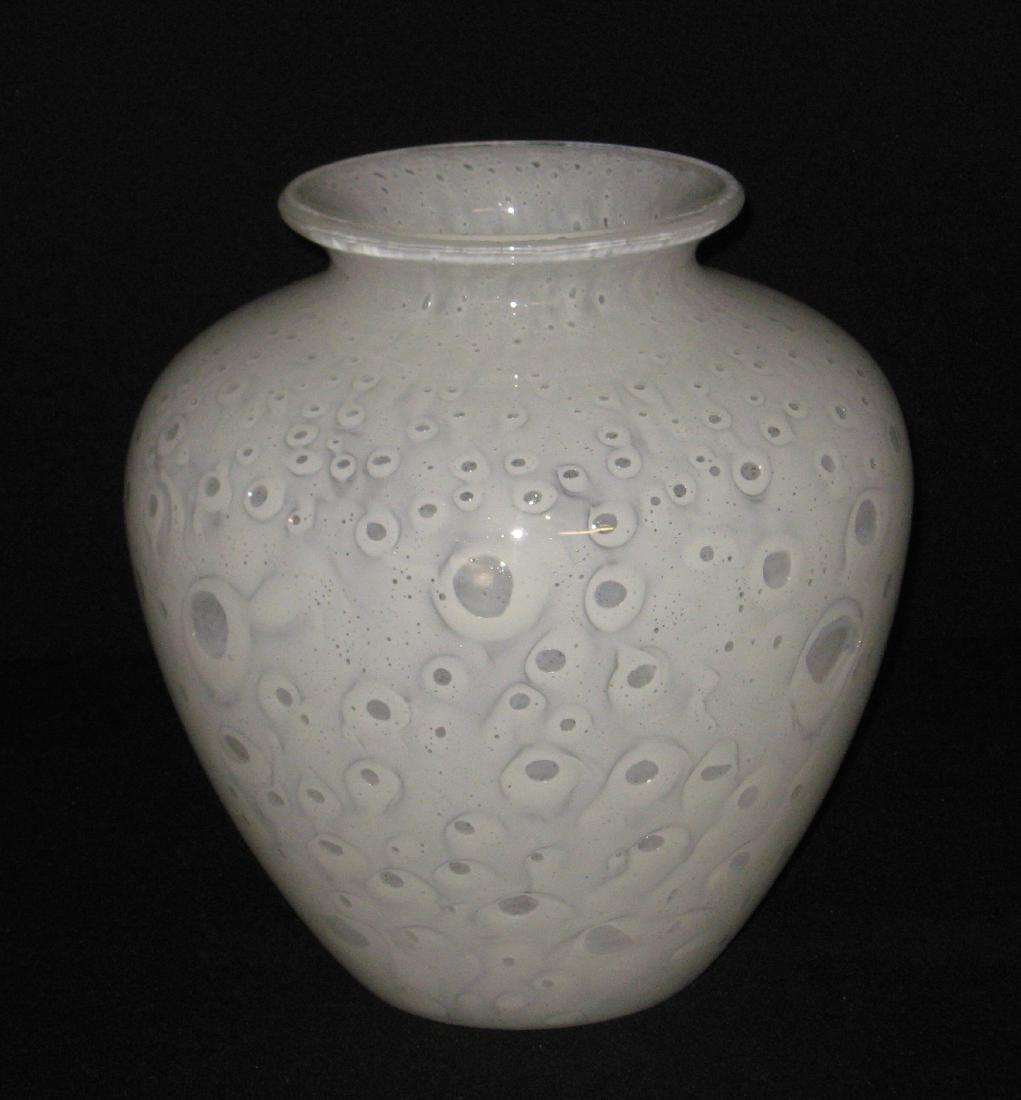 Large White Cluthra glass vase (1 of 5)
