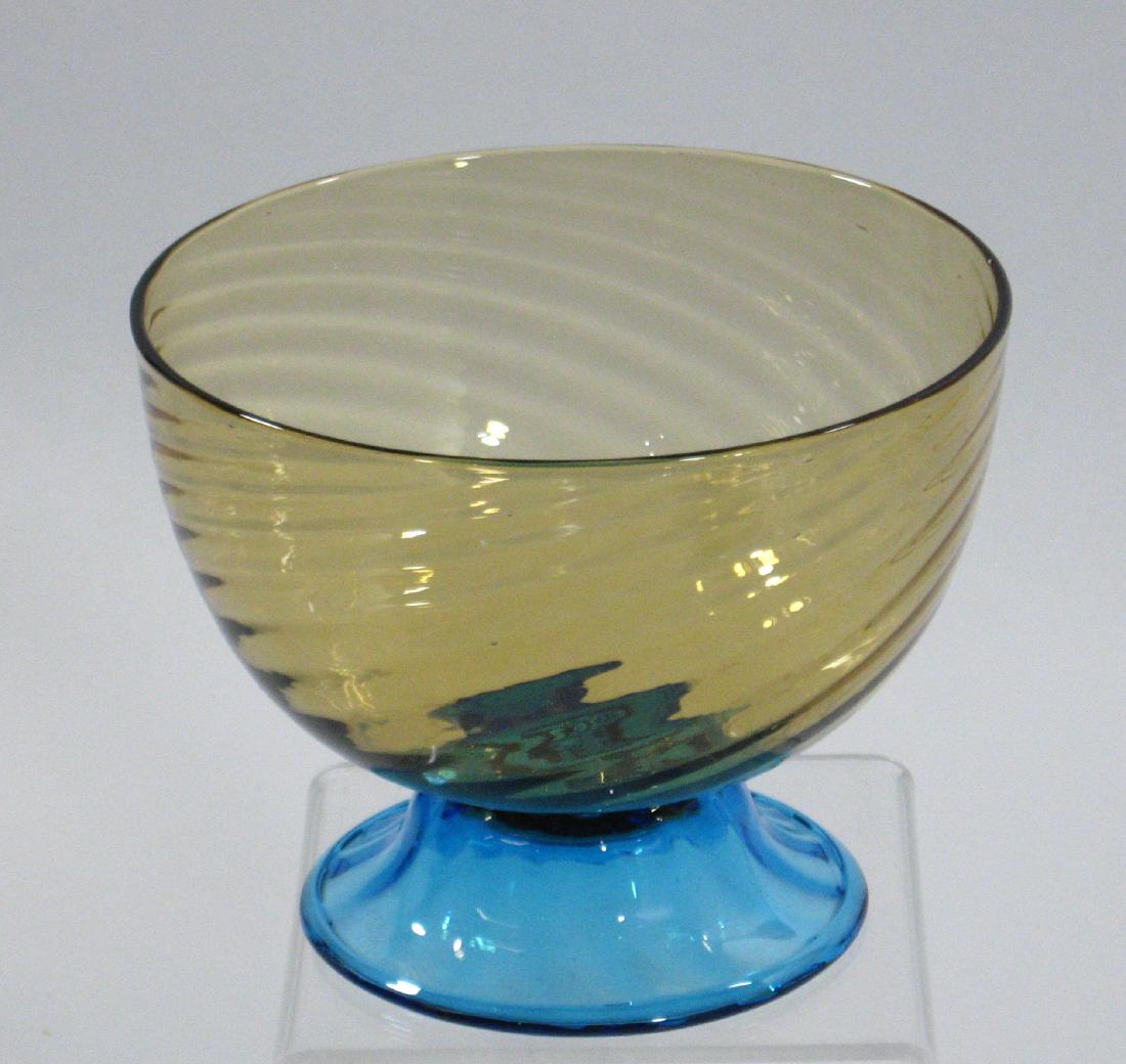 Steuben amber/blue glass compote, (1 of 3)