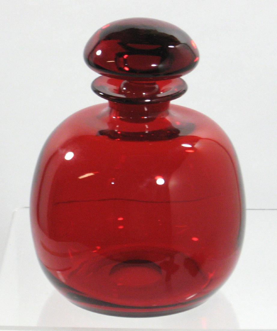 Large Steuben red cologne bottle, (1 of 5)