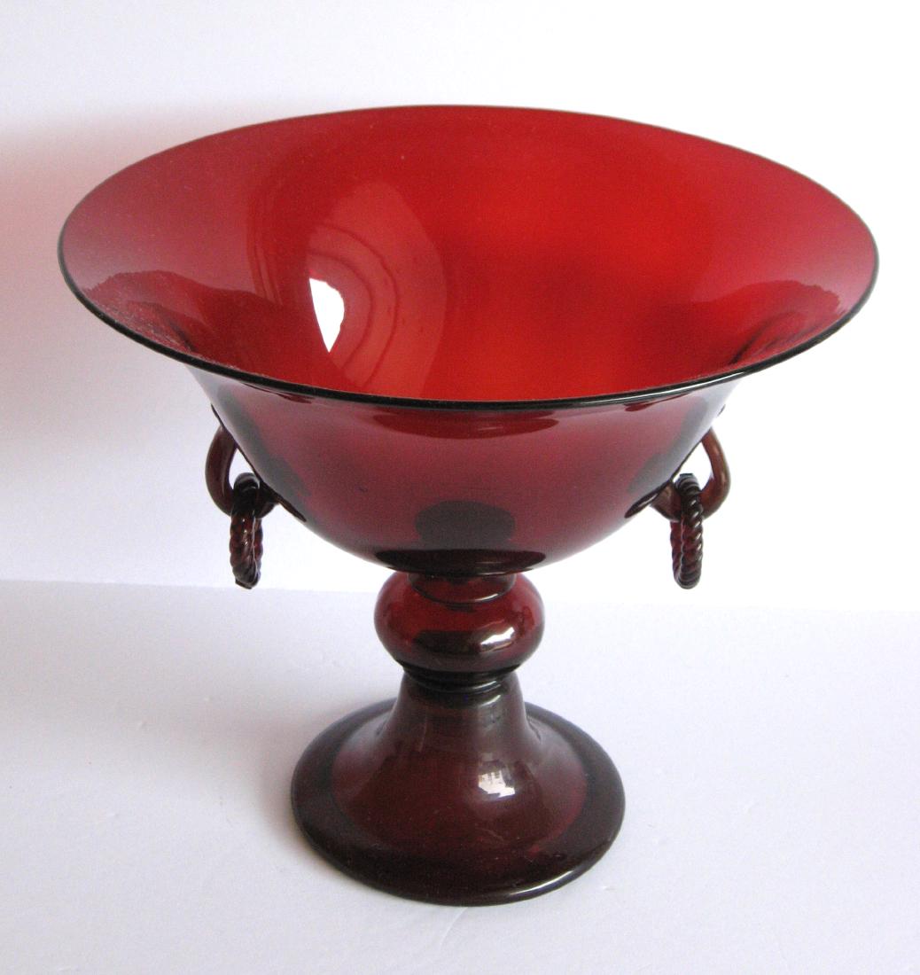 Steuben Selenium red glass compote (1 of 5)
