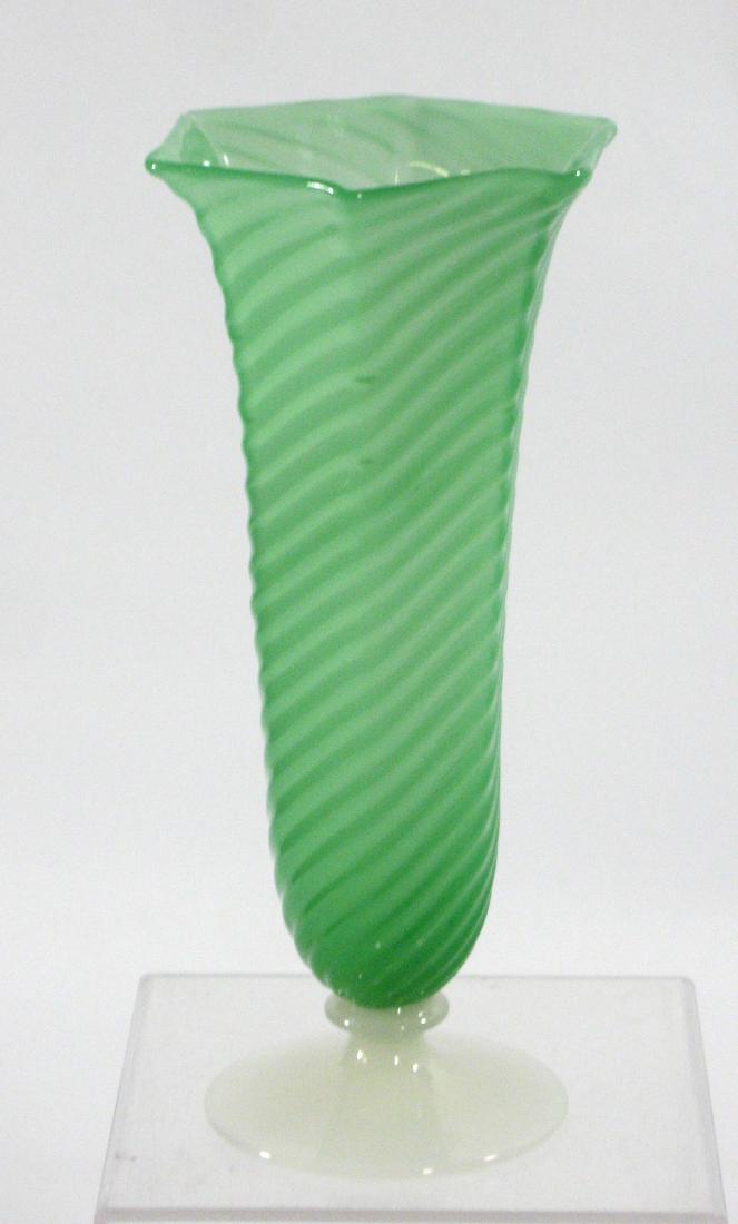 Steuben six sided Jade glass vase (1 of 4)
