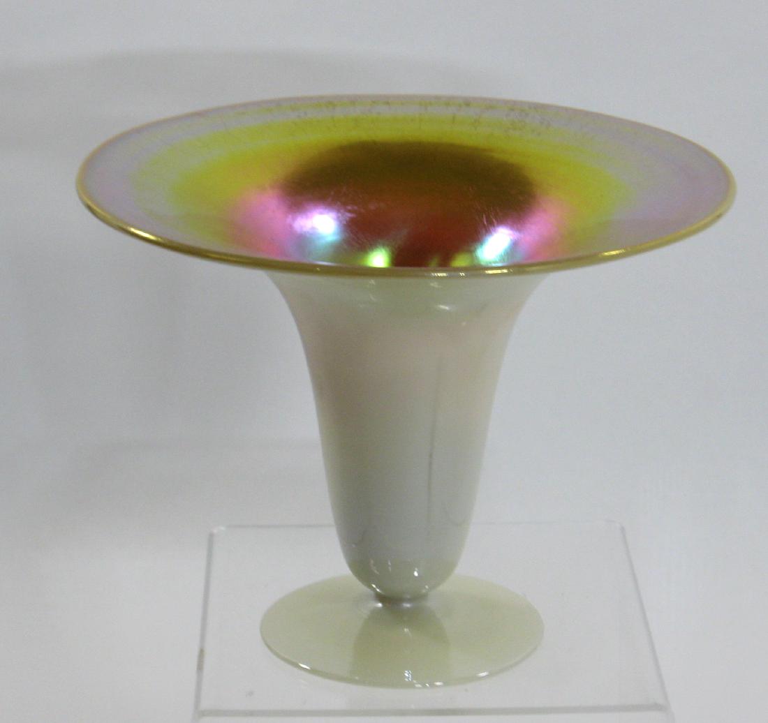Steuben Gold Calcite glass compote, (1 of 4)