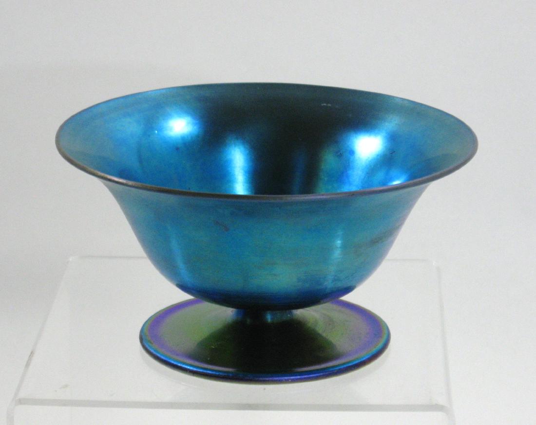 Steuben Blue Aurene glass compote, (1 of 4)