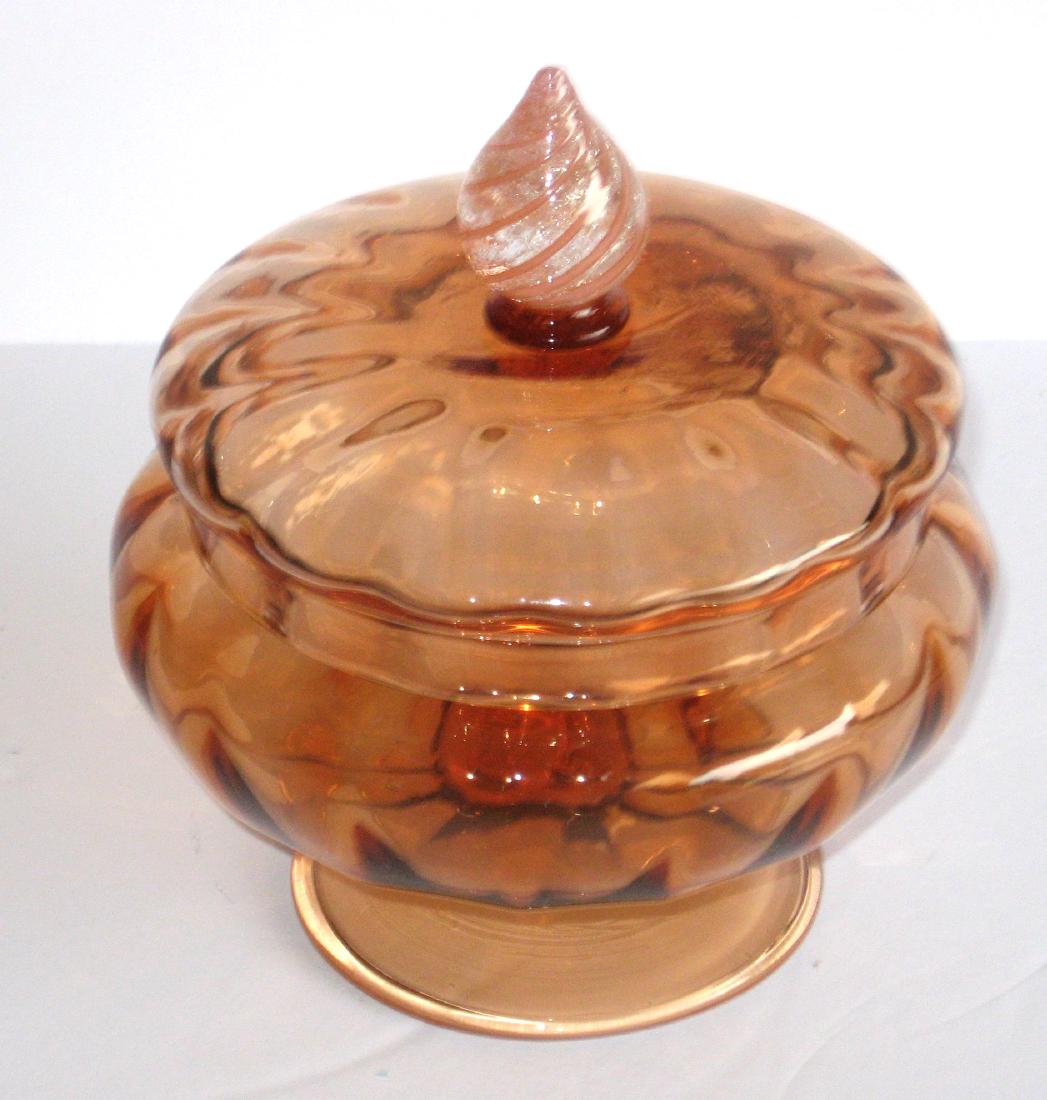 Steuben Rosa covered candy dish (1 of 4)