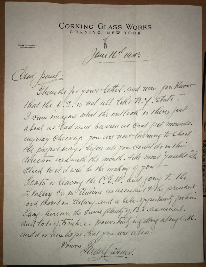 Carder letter to Paul Gardner (1 of 3)