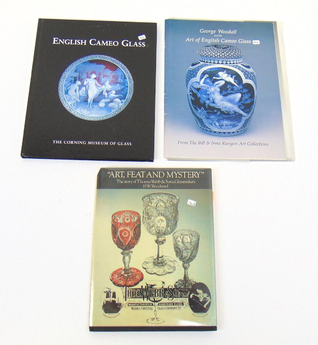 3 books on Webb and Cameo Glass: Including: "Art, Feat, and Mystery, The Story of Thomas Webb & Sons Glassmakers" by Woodward, Hardback, 60 pages; "George Woodall and the Art of English Cameo Glass", From the Runyon Art Collections,