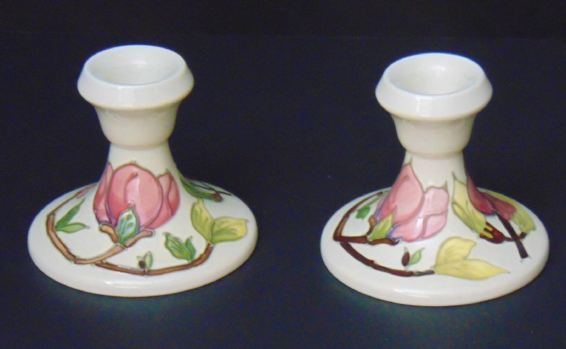 Pair of Moorcroft candlesticks, (1 of 3)