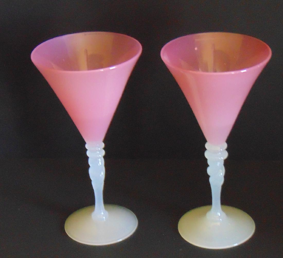 Pair of Steuben Rosaline goblets, (1 of 4)