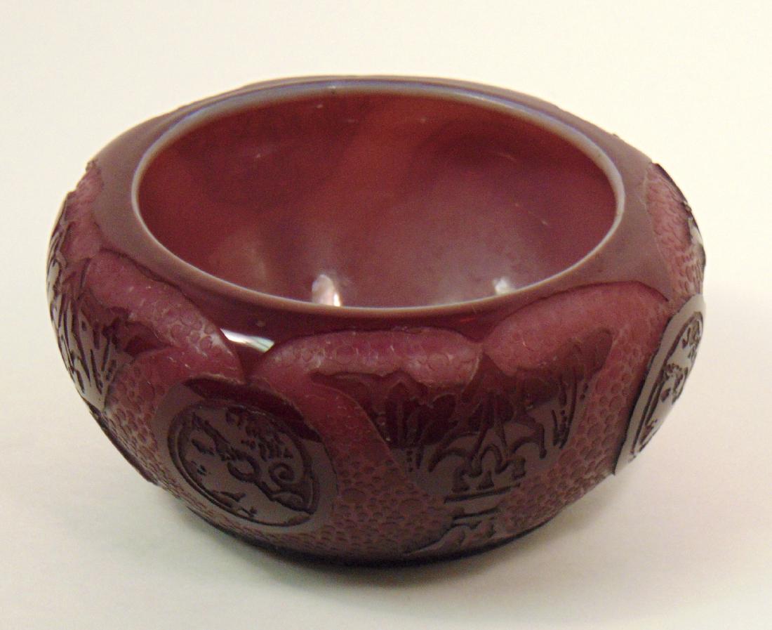 Stueben Plum Jade ACB glass vase, (1 of 5)