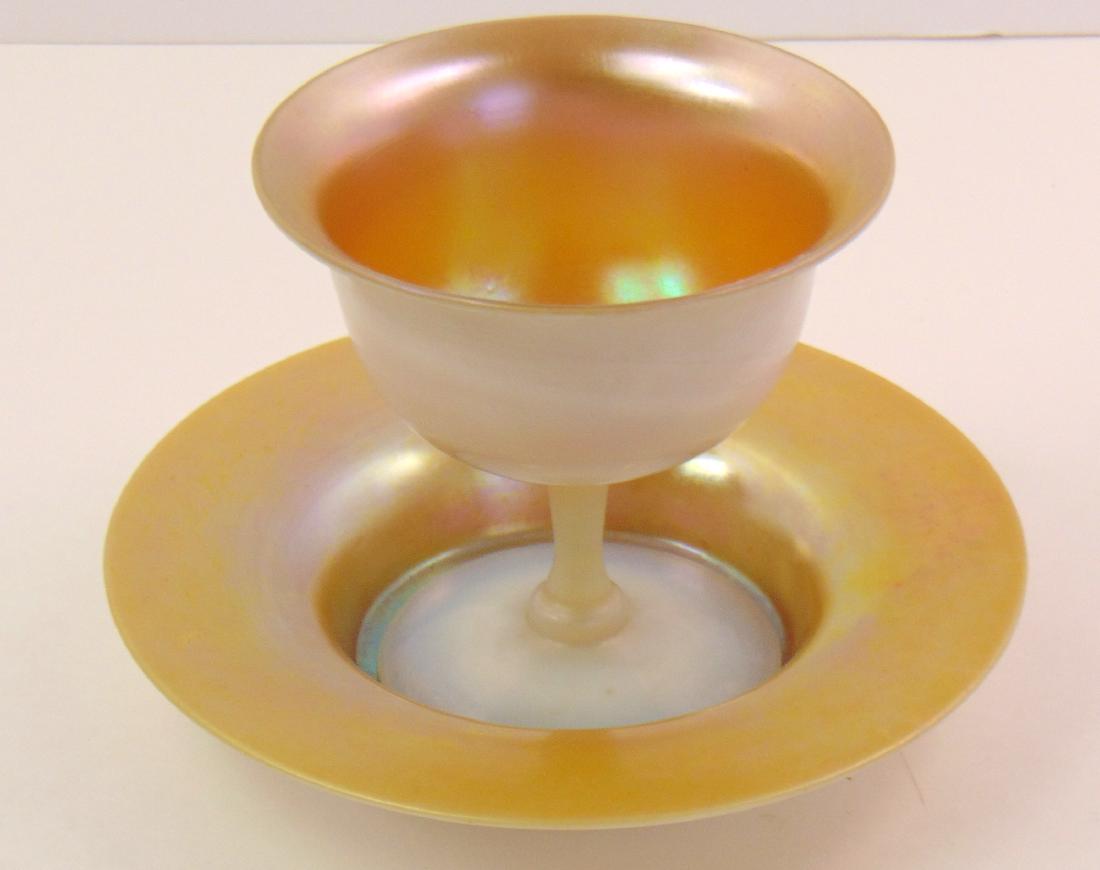 Steuben Gold on Calcite Sherbet, (1 of 4)