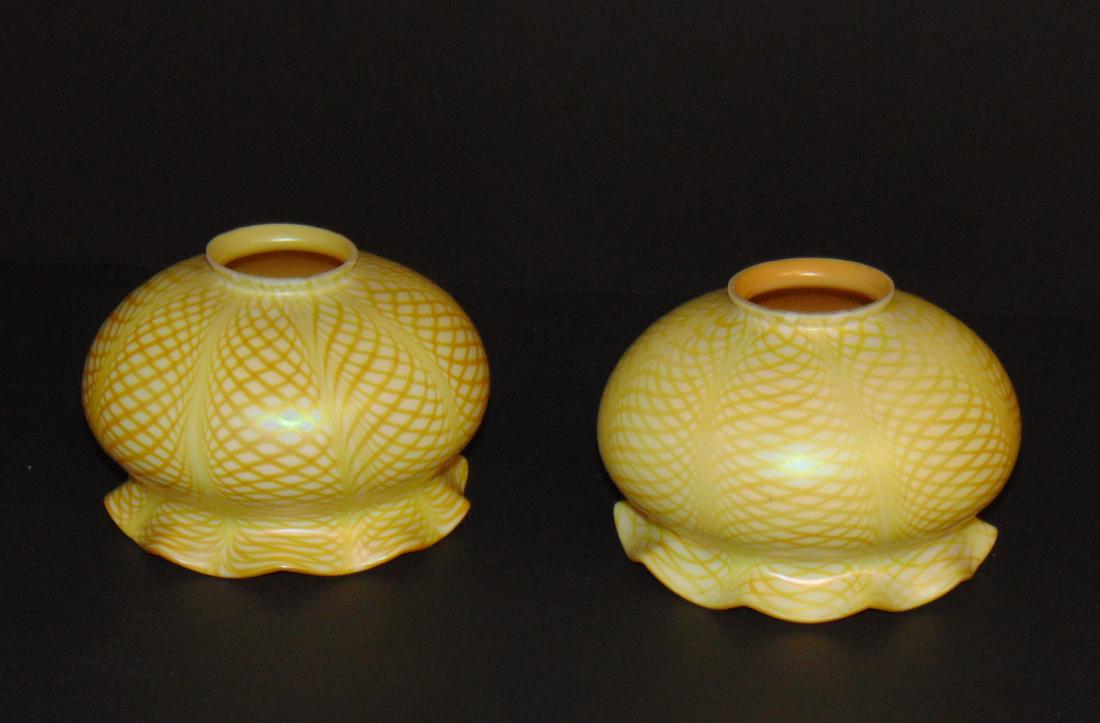Pair of Period glass lamp shades, (1 of 6)