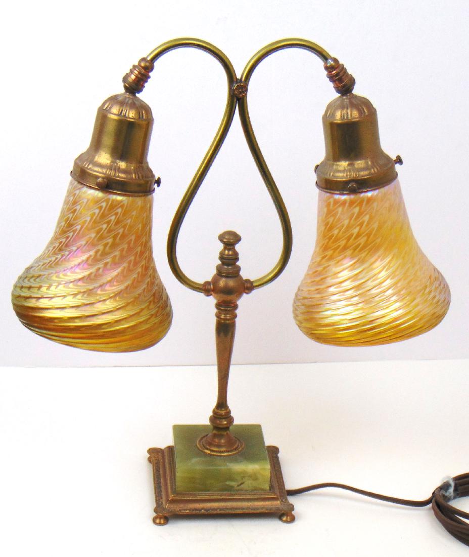 Quezal double arm Glass Lamp (1 of 5)