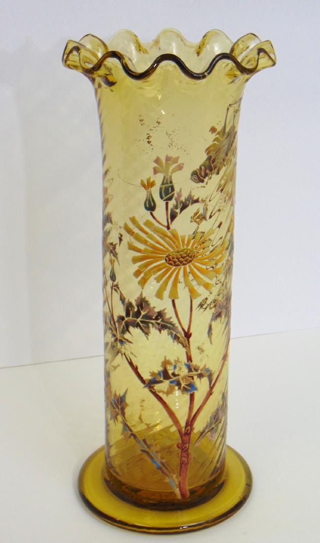 Monumental Galle enameled glass vase (1 of 7)