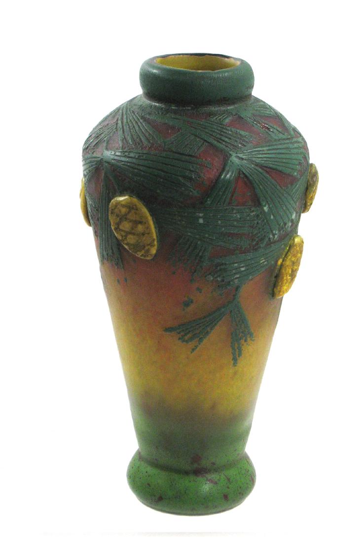 Daum Nancy Pinecone glass vase, (1 of 6)