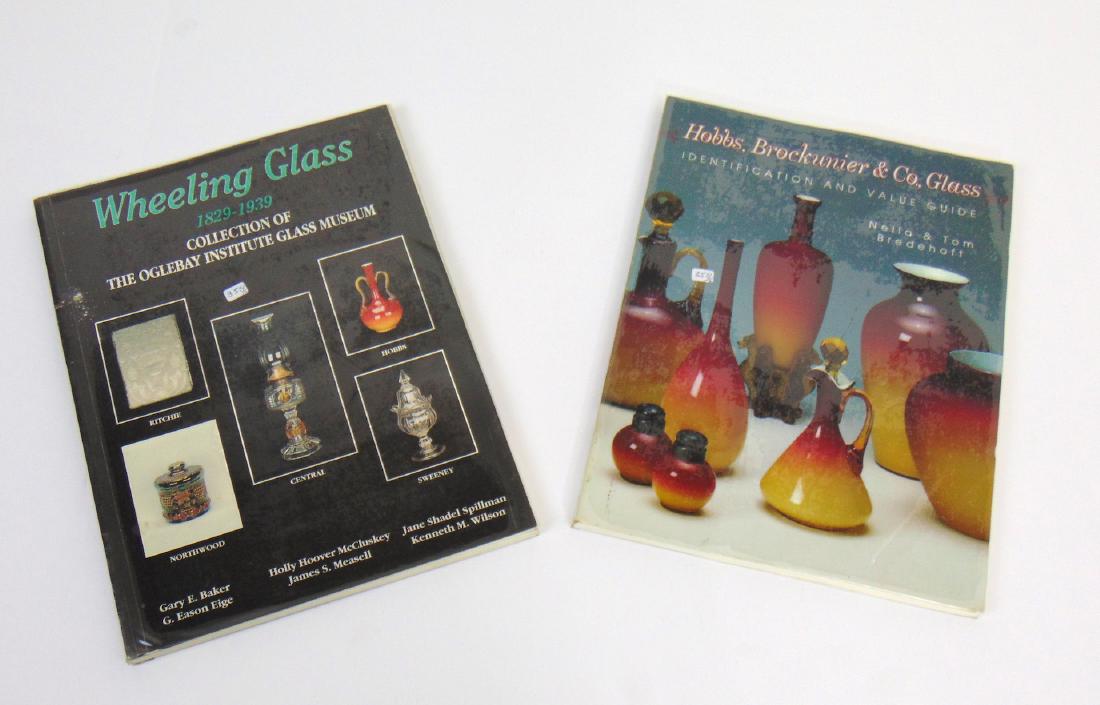 Two books on Wheeling glass: Including "Wheeling Glass" the Oglebay Institute softback 176 pages. Together with " Hobbs Brockunier & Co" by Bredehoft softback 173 pages.
