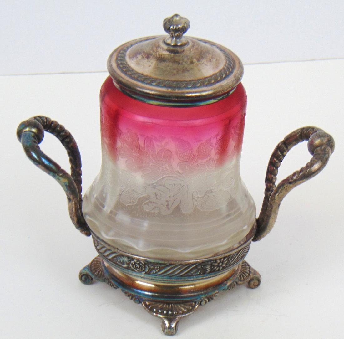 Northwood Rubina Glass Pickle Caster (1 of 5)