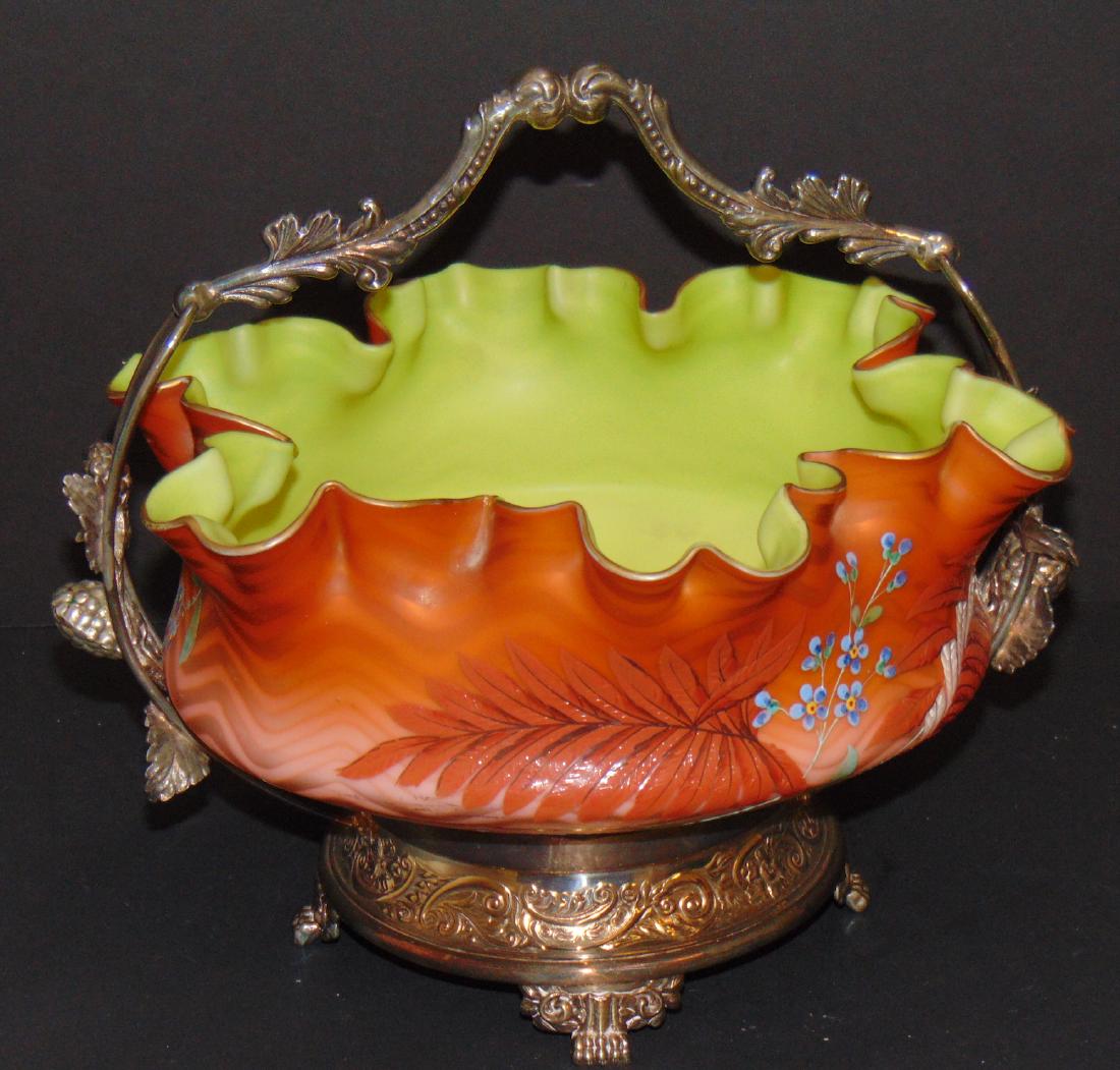 Peach glass MOP brides basket (1 of 7)