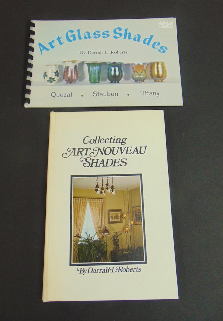 Two books on Art Glass shades: Including "Collecting Art Glass Shades" and "Art Glass Shades" with price guide, both by Roberts. Condition: good